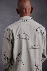 画像10: OLD JOE   ORIGINAL PRINTED OPEN COLLAR SHIRTS (Animal Drawing)  (10)