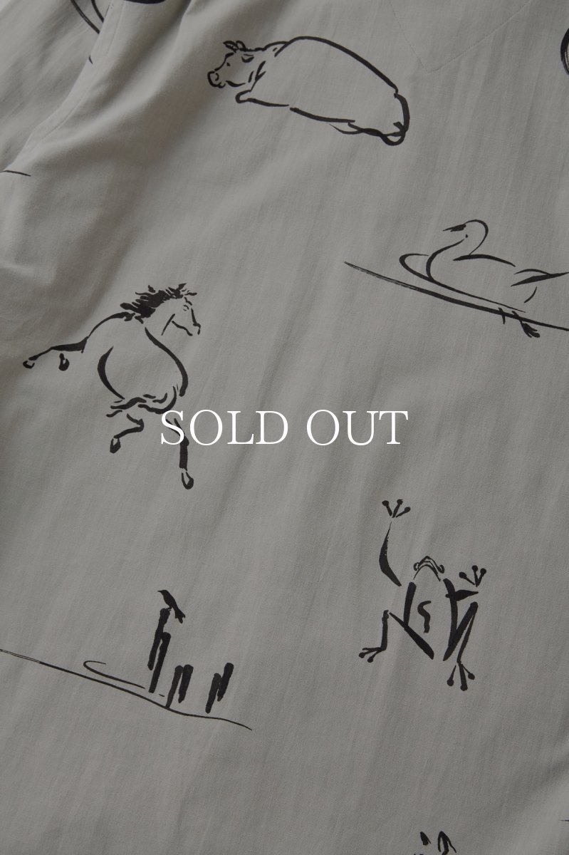 画像8: OLD JOE   ORIGINAL PRINTED OPEN COLLAR SHIRTS (Animal Drawing)  (8)