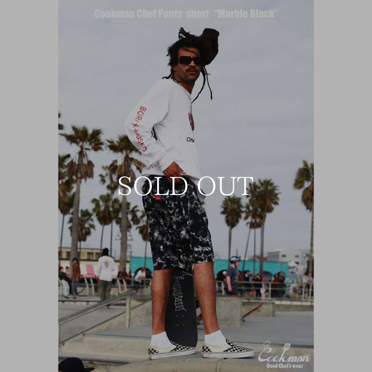 画像6: COOKMAN  シェフパンツ Chef Pants Short Marble Black (6)