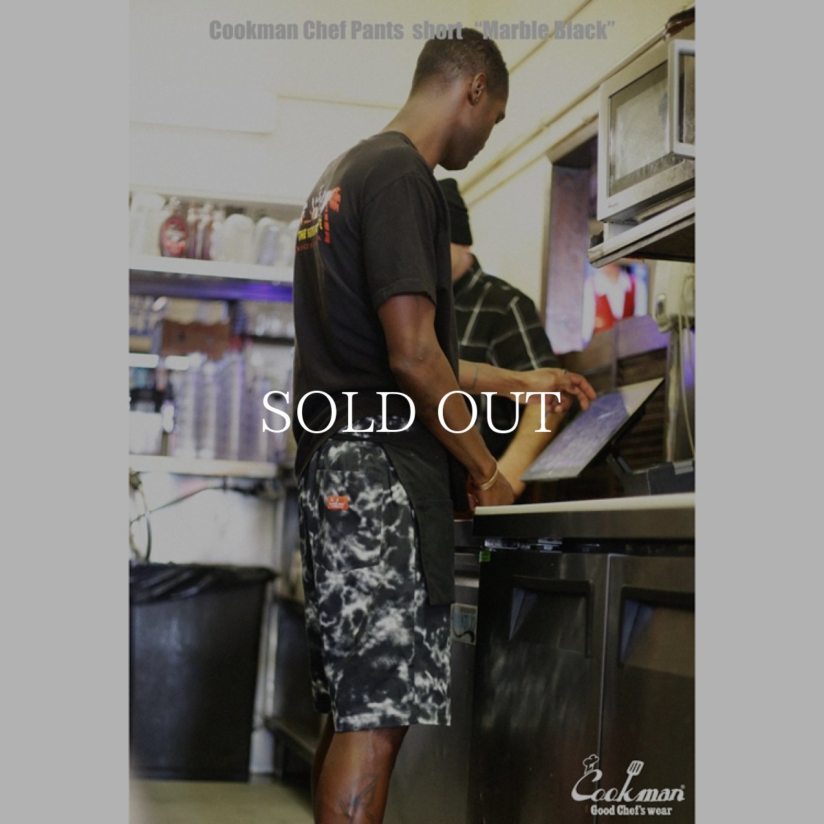 画像8: COOKMAN  シェフパンツ Chef Pants Short Marble Black (8)