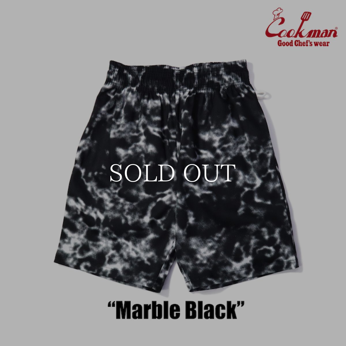 画像2: COOKMAN  シェフパンツ Chef Pants Short Marble Black (2)