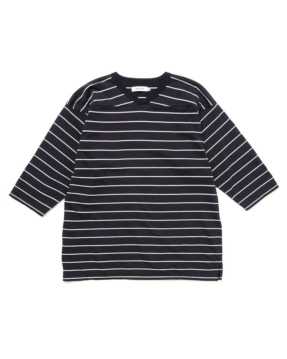 画像2: nonnative  COACH Q/S V-NECK TEE BORDER COTTON JERSEY (2)