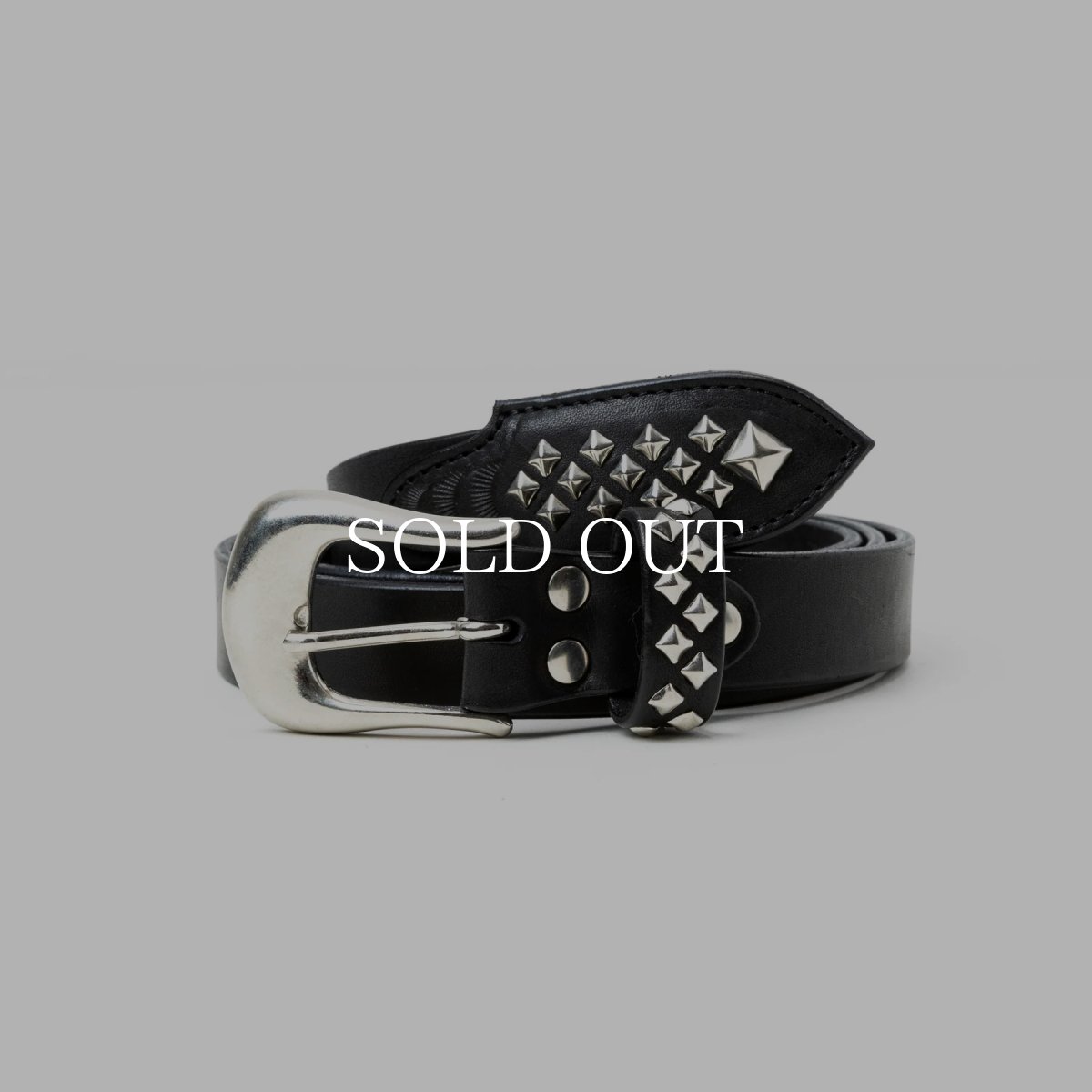 画像1: CALEE  STUDS LEATHER NARROW BELT ＜TYPE B＞ (1)