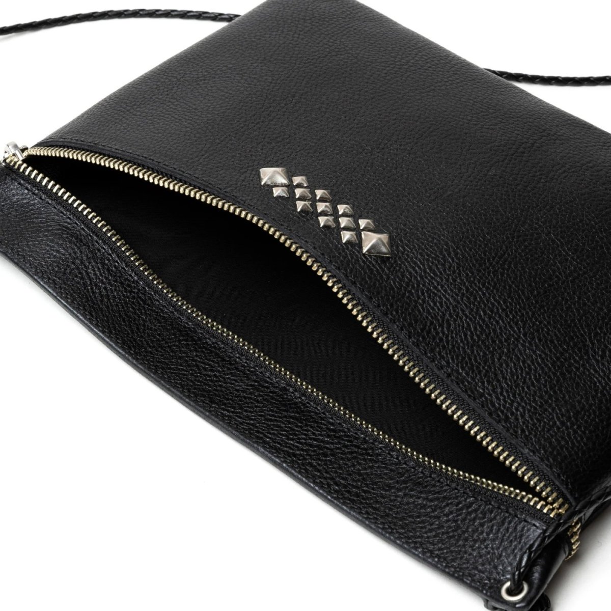 画像7: CALEE  STUDS LEATHER ZIP SACOCHE (7)