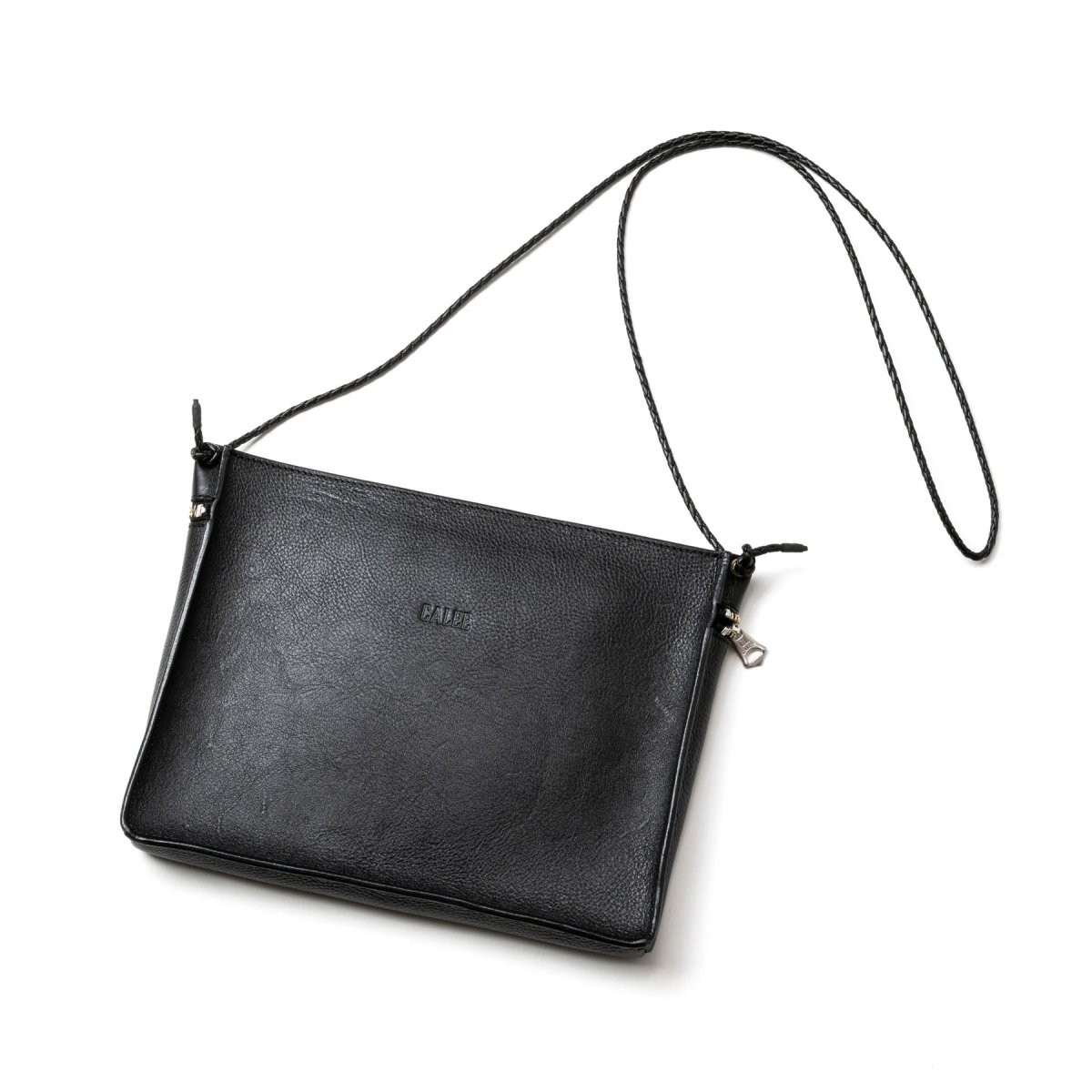 画像2: CALEE  STUDS LEATHER ZIP SACOCHE (2)