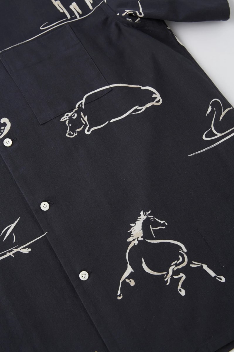 画像4: OLD JOE   ORIGINAL PRINTED OPEN COLLAR SHIRTS (Animal Drawing) Short-sleeve (4)
