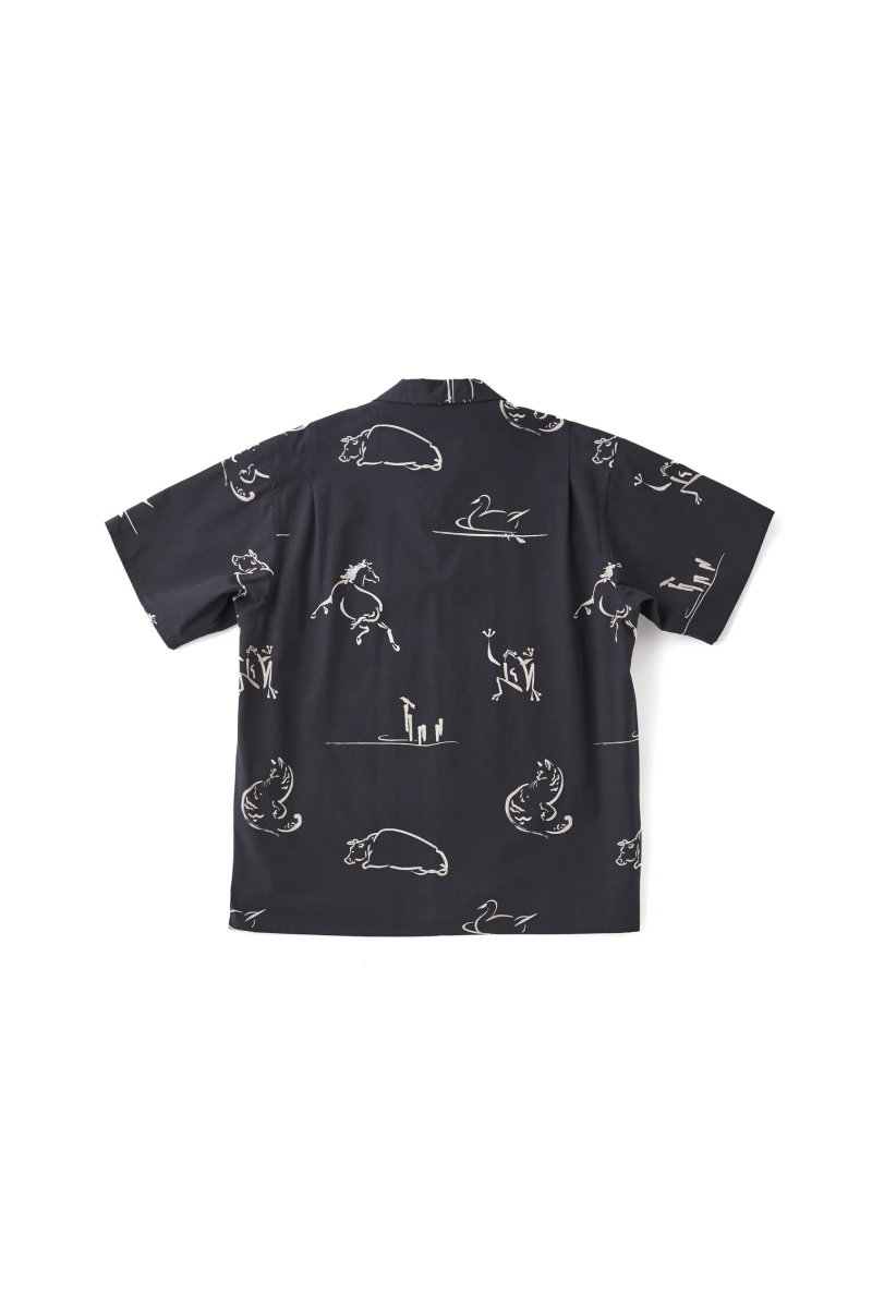 画像2: OLD JOE   ORIGINAL PRINTED OPEN COLLAR SHIRTS (Animal Drawing) Short-sleeve (2)