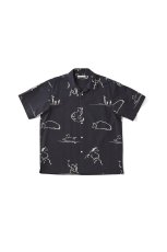 画像1: OLD JOE   ORIGINAL PRINTED OPEN COLLAR SHIRTS (Animal Drawing) Short-sleeve (1)