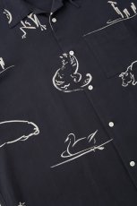 画像3: OLD JOE   ORIGINAL PRINTED OPEN COLLAR SHIRTS (Animal Drawing) Short-sleeve (3)