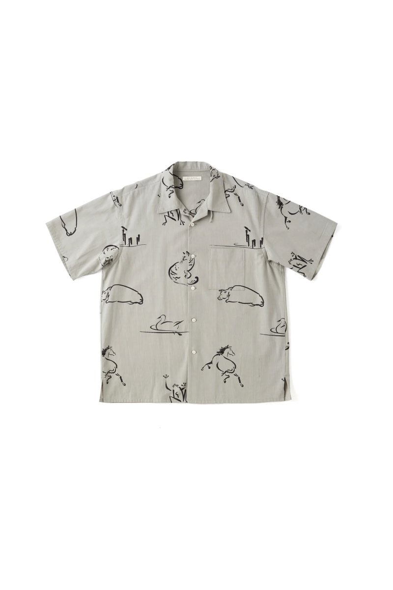 画像6: OLD JOE   ORIGINAL PRINTED OPEN COLLAR SHIRTS (Animal Drawing) Short-sleeve (6)
