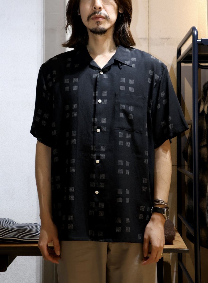 画像5: OLD JOE   ORIGINAL PRINTED OPEN COLLAR SHIRTS (Square Dot) Short-sleeve (5)