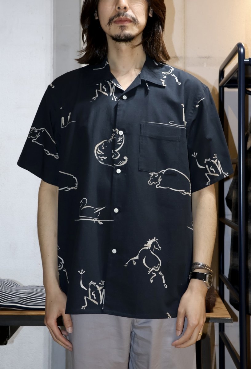 画像7: OLD JOE   ORIGINAL PRINTED OPEN COLLAR SHIRTS (Animal Drawing) Short-sleeve (7)