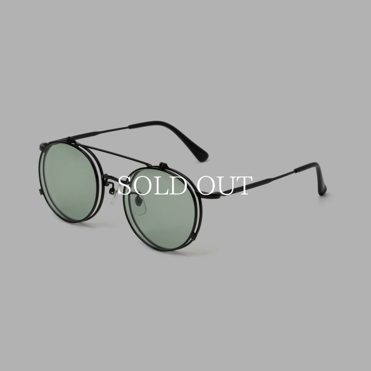 画像2: CALEE FLIP UP TYPE CIRCLE METAL GLASSES (2)