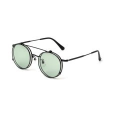 画像2: CALEE FLIP UP TYPE CIRCLE METAL GLASSES (2)