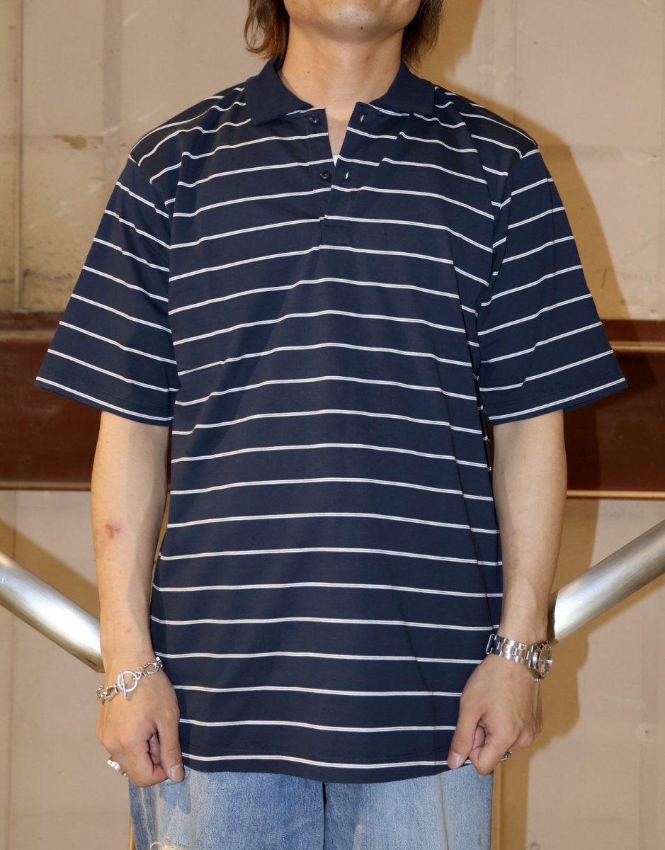 画像2: nonnative  OFFICER S/S POLO SHIRT BORDER COTTON JERSEY (2)