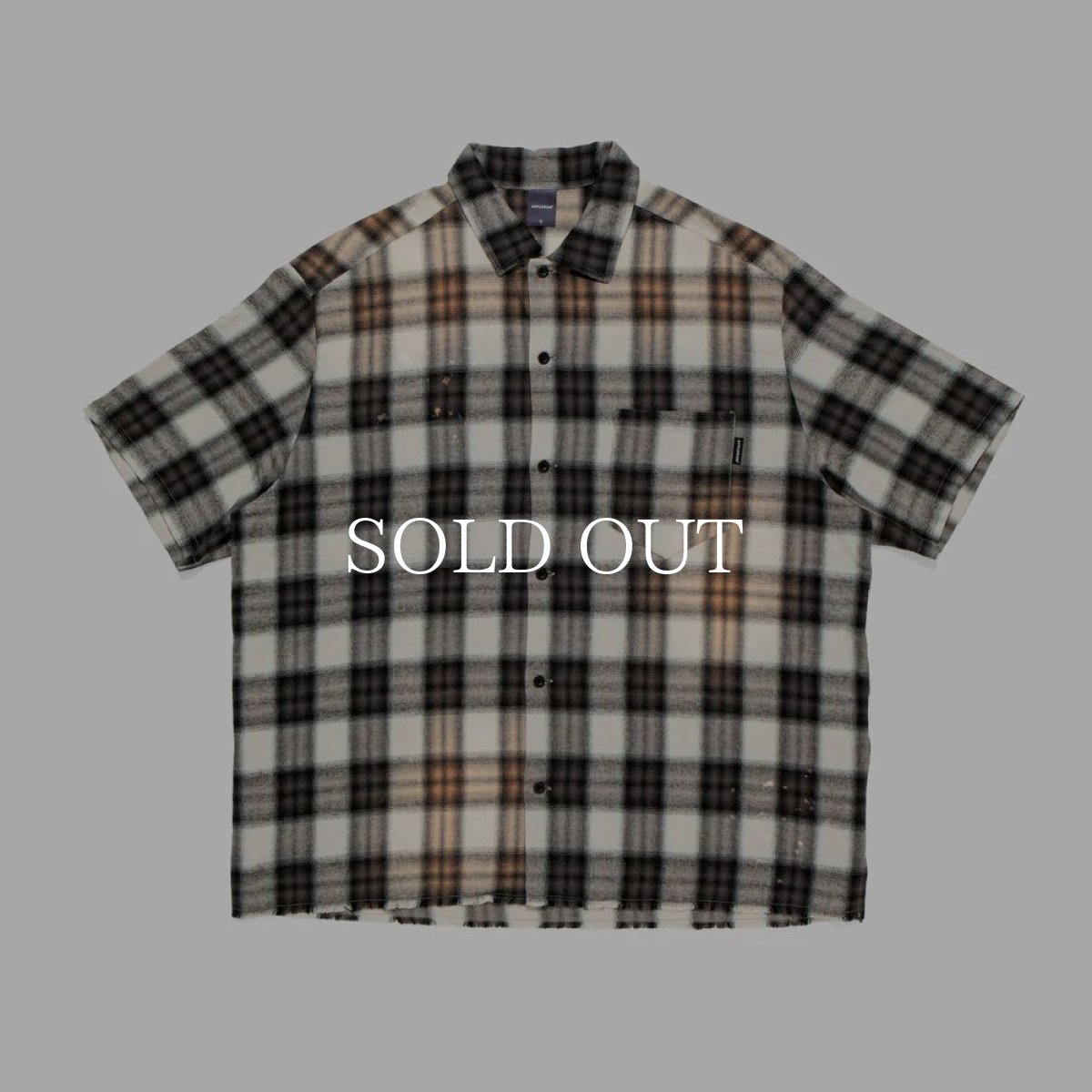 画像1: APPLEBUM  Ombre Check Damage S/S Shirt (1)