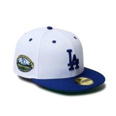 画像2: NEW ERA  59FIFTY Dodgers Pack ロサンゼルス・ドジャース ホワイト ダークロイヤルバイザー (2)