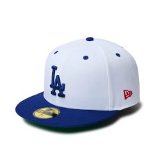画像1: NEW ERA  59FIFTY Dodgers Pack ロサンゼルス・ドジャース ホワイト ダークロイヤルバイザー (1)
