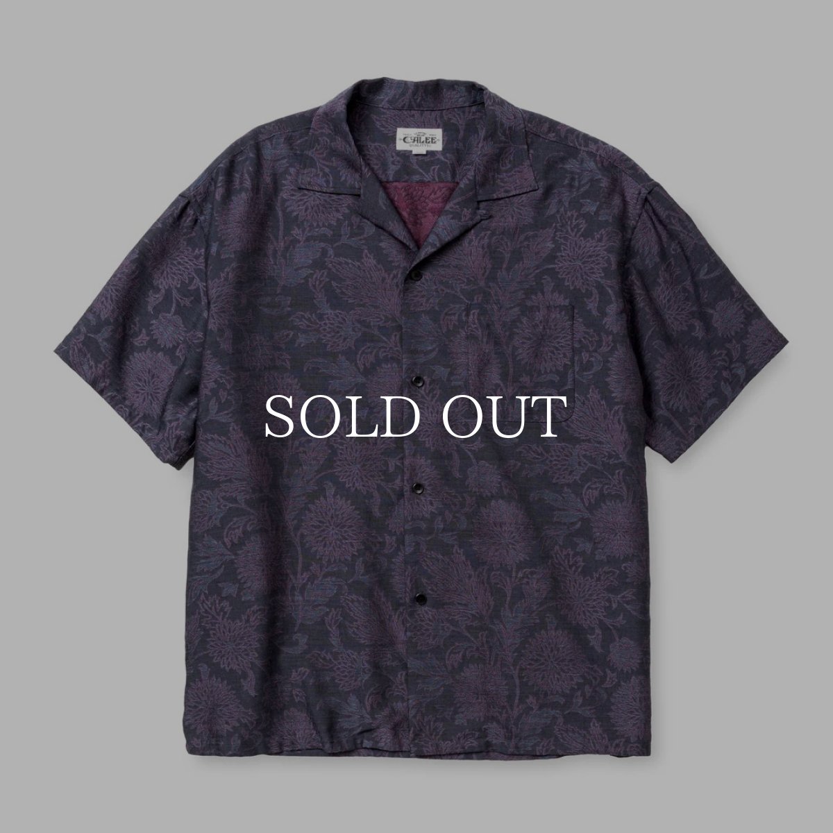 画像1: CALEE  FLOWER JACQUARD CHAMBRAY S/S SH (1)