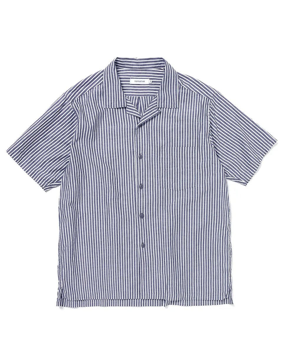 画像1: nonnative  VOYAGER S/S SHIRT C/Li/Ra BROAD STRIPE (1)