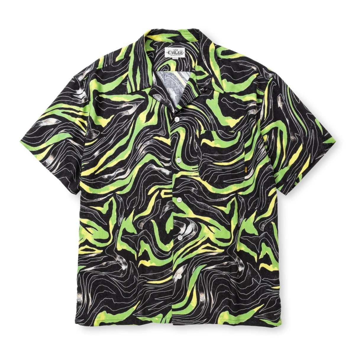画像1: CALEE  CAMO PATTERN OPEN COLLAR SH (1)