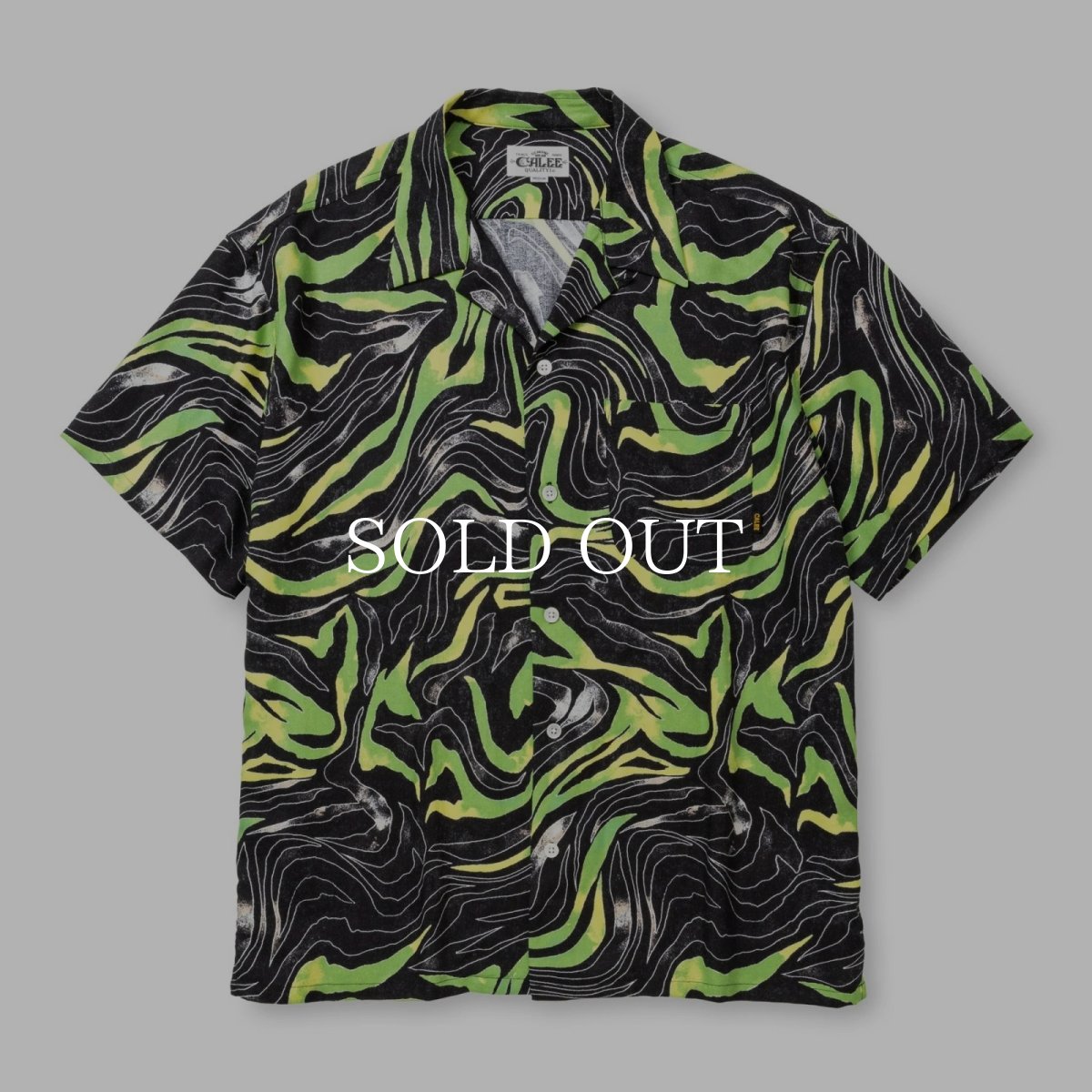 画像1: CALEE  CAMO PATTERN OPEN COLLAR SH (1)