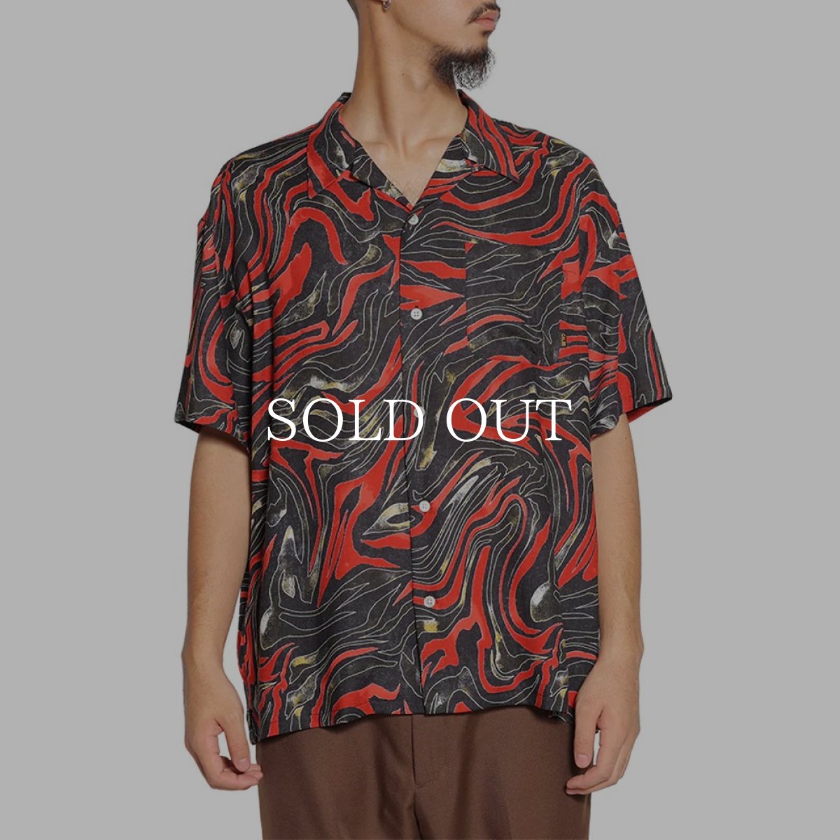 画像8: CALEE  CAMO PATTERN OPEN COLLAR SH (8)