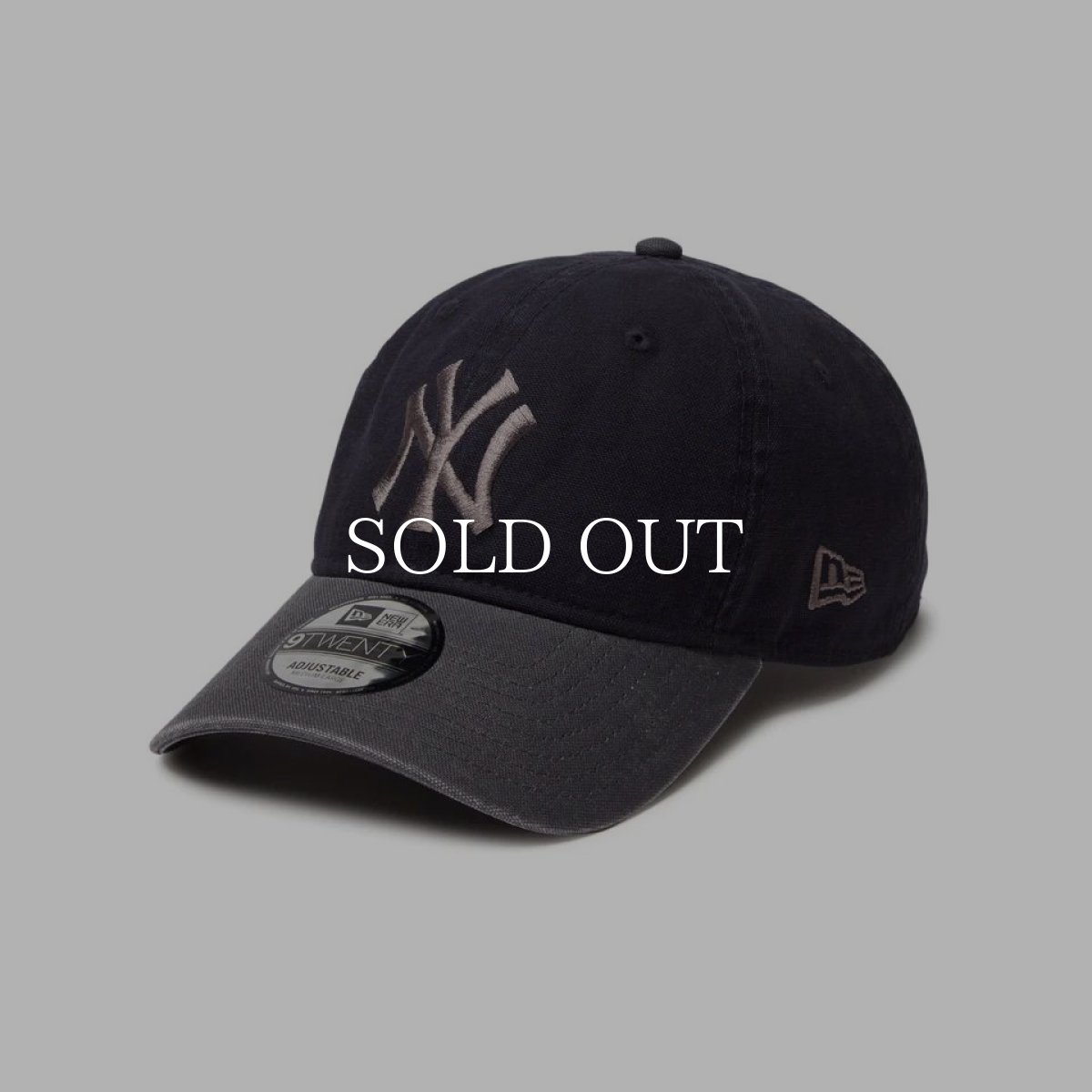 画像1: NEW ERA  9TWENTY Washed Duck ニューヨーク・ヤンキース ネイビー グラファイトバイザー (1)