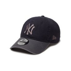 画像1: NEW ERA  9TWENTY Washed Duck ニューヨーク・ヤンキース ネイビー グラファイトバイザー (1)