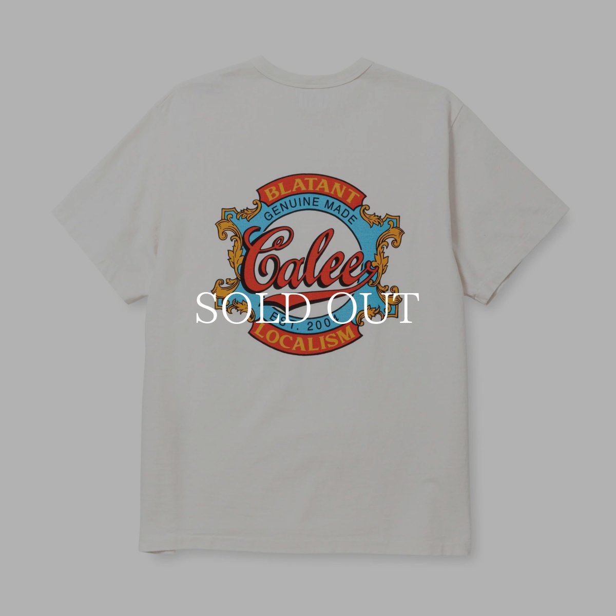 画像2: CALEE  BINDER NECK B.L EMBLEM LOGO VINTAGE TEE ＜NATURALLY PAINT DESIGN＞ (2)