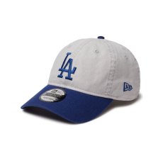 画像1: NEW ERA  9TWENTY Washed Duck ロサンゼルス・ドジャース グレー ダークロイヤルバイザー (1)