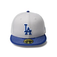 画像2: NEW ERA  59FIFTY Duck Canvas ロサンゼルス・ドジャース グレー ダークロイヤルバイザー (2)