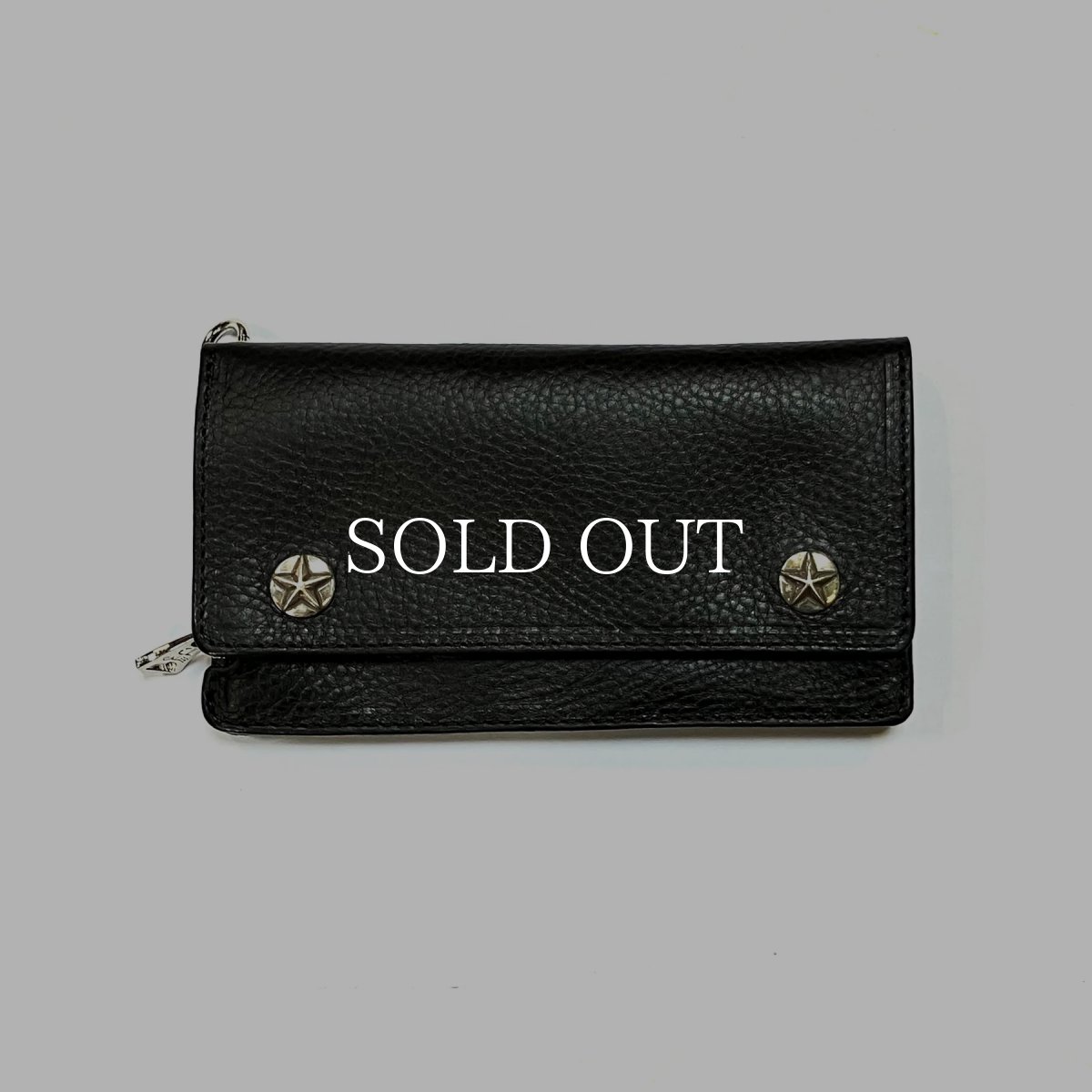 画像1: CALEE  SILVER STAR CONCHO LEATHER LONG WALLET (1)