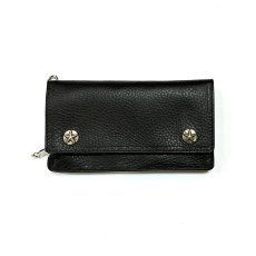 画像1: CALEE  SILVER STAR CONCHO LEATHER LONG WALLET (1)