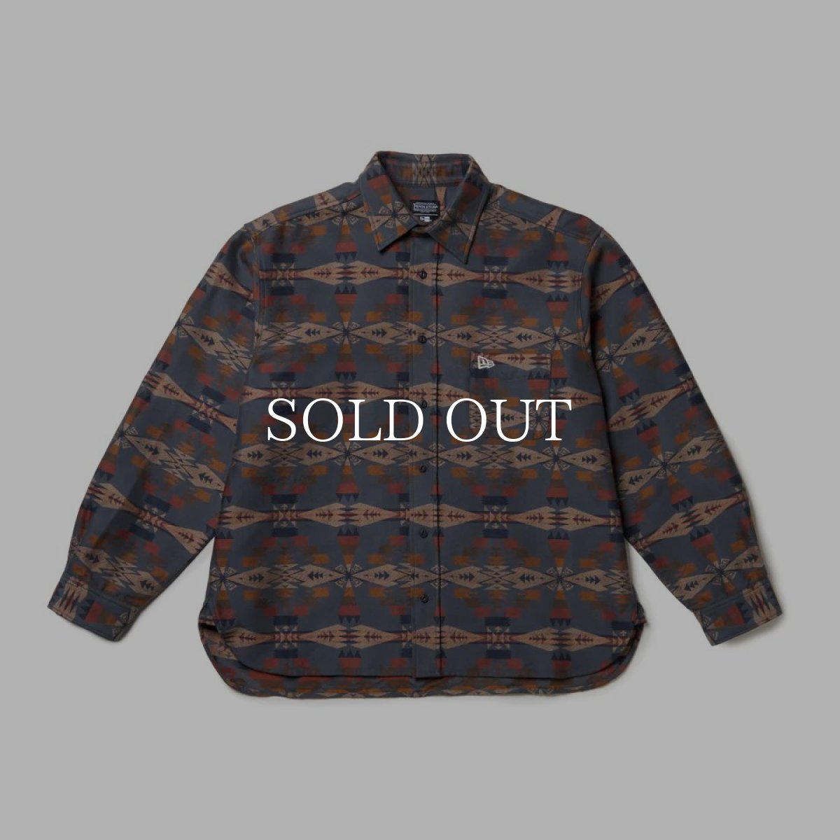 画像1: NEW ERA  長袖 オーバーサイズド シャツ Pendleton ペンドルトン ネイビー (1)