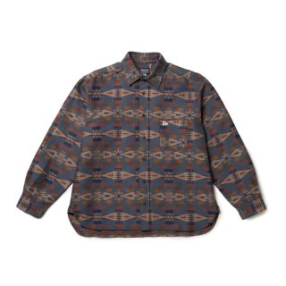 Pendleton ウール ネイビー シャツ M 長袖 オーバーサイズド シャツ Pendleton ペンドルトン ネイビー