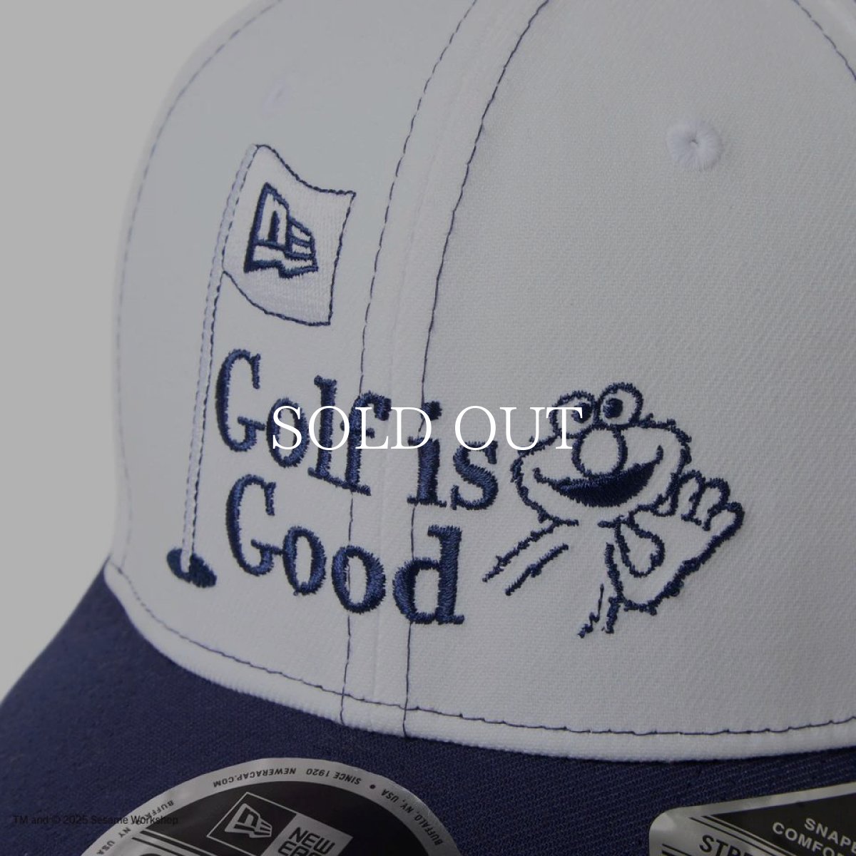 画像2: NEW ERA  9FIFTY ストレッチスナップ SESAME STREET セサミストリート Golf is Good ホワイト ネイビーバイザー | ゴルフ (2)