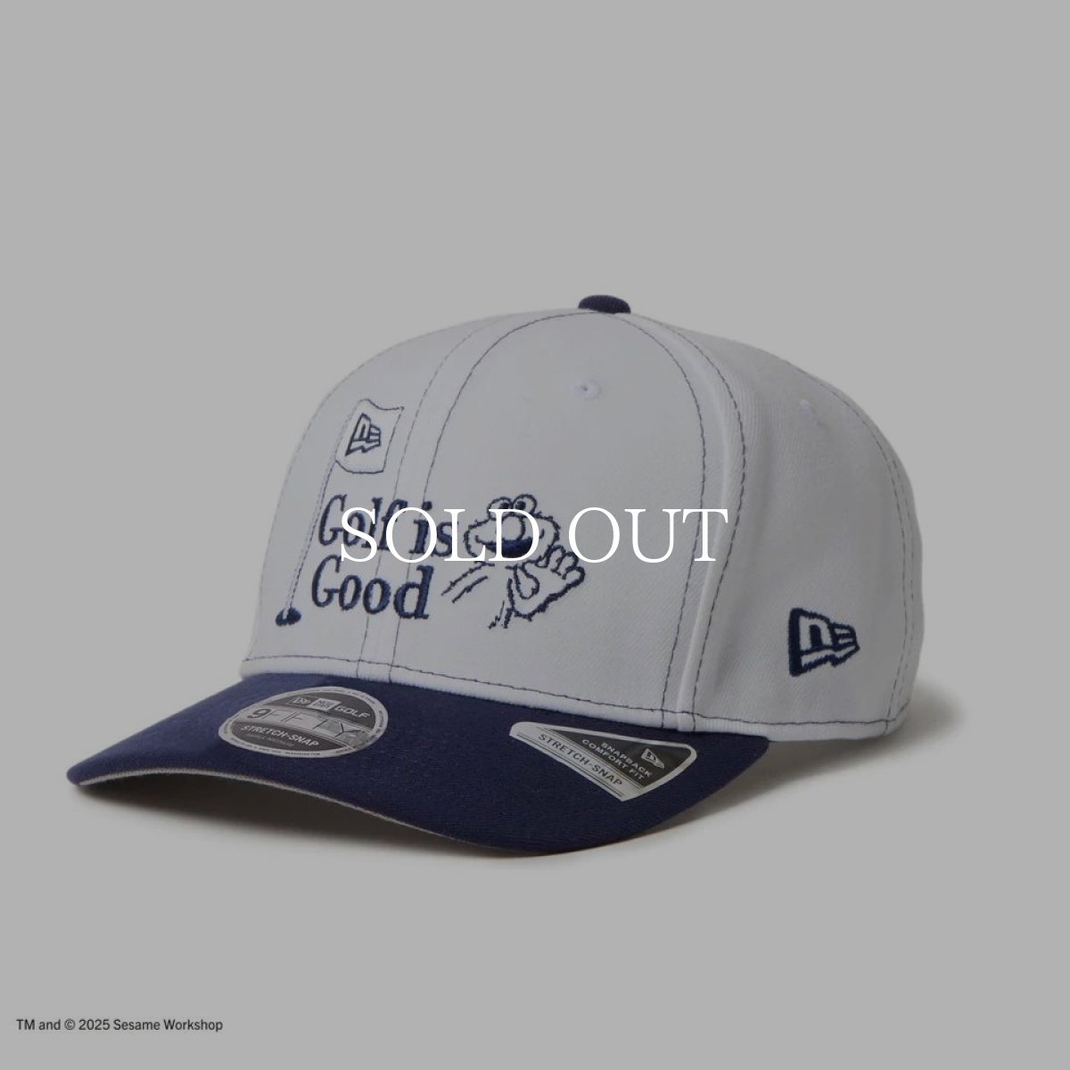 画像1: NEW ERA  9FIFTY ストレッチスナップ SESAME STREET セサミストリート Golf is Good ホワイト ネイビーバイザー | ゴルフ (1)