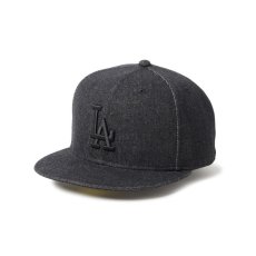 画像1: NEW ERA  59FIFTY Denim ロサンゼルス・ドジャース ブラックデニム (1)