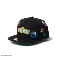 画像2: NEW ERA  59FIFTY SESAME STREET セサミストリート オールオーバー ブラック (2)