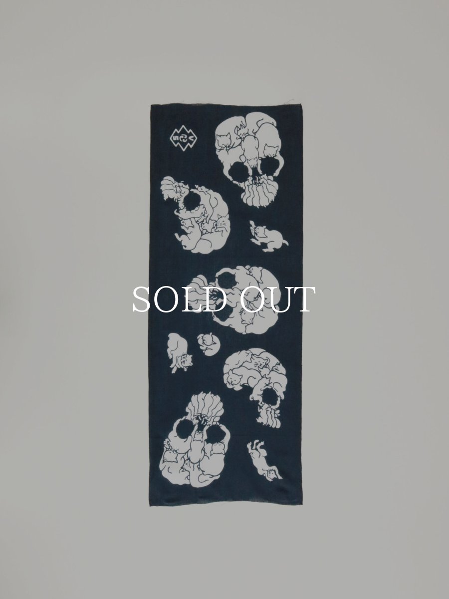 画像1: RADIALL  TENUGUI 猫どくろ (1)