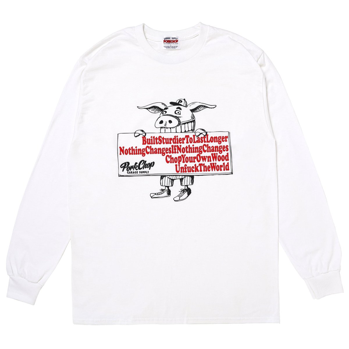 画像1: PORKCHOP GARAGE SUPPLY  SLOGAN L/S TEE (1)