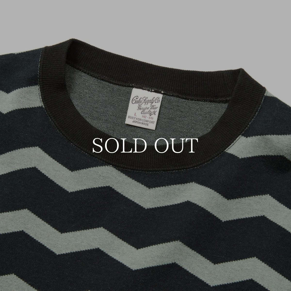 画像2: CALEE  ZIGZAG DOUBLE JACQUARD BORDER L/S CS (2)