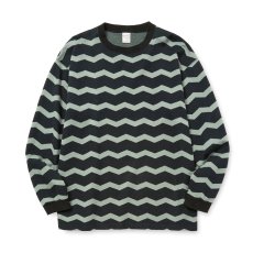 画像1: CALEE  ZIGZAG DOUBLE JACQUARD BORDER L/S CS (1)