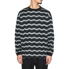 画像4: CALEE  ZIGZAG DOUBLE JACQUARD BORDER L/S CS (4)
