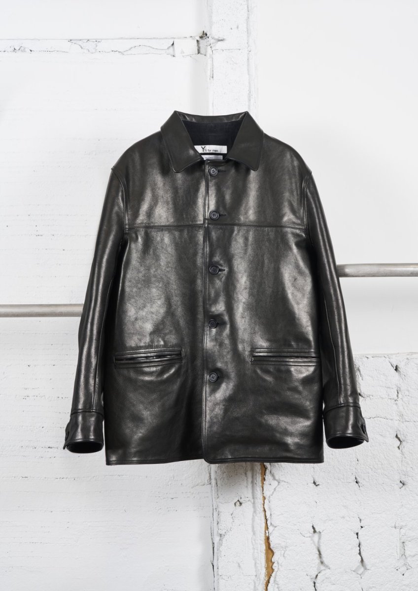 画像1: MASSES   LEATHER CAR COAT  (1)