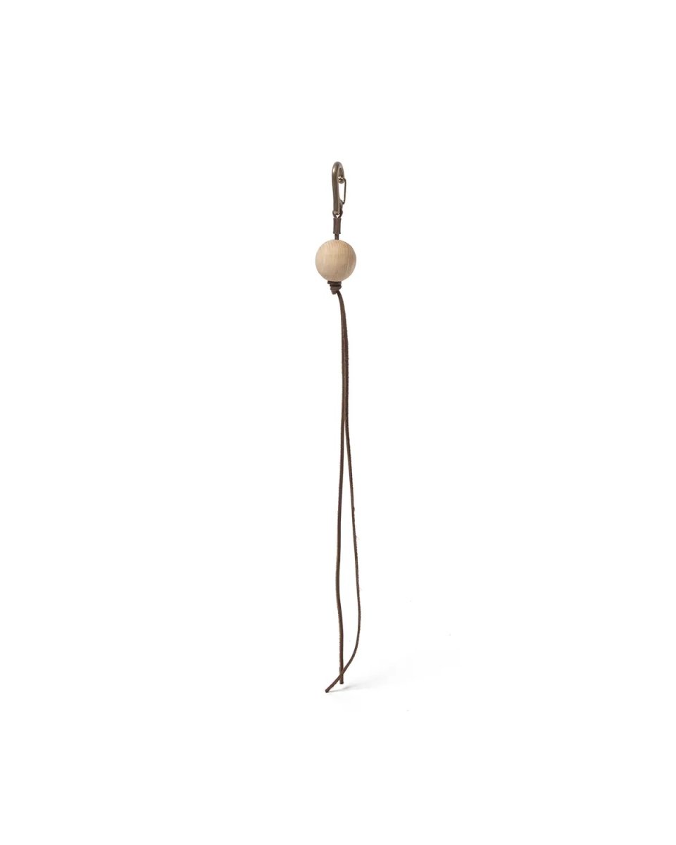 画像1: hobo  ROUND WOOD BEADS KEY RING with BRASS (1)
