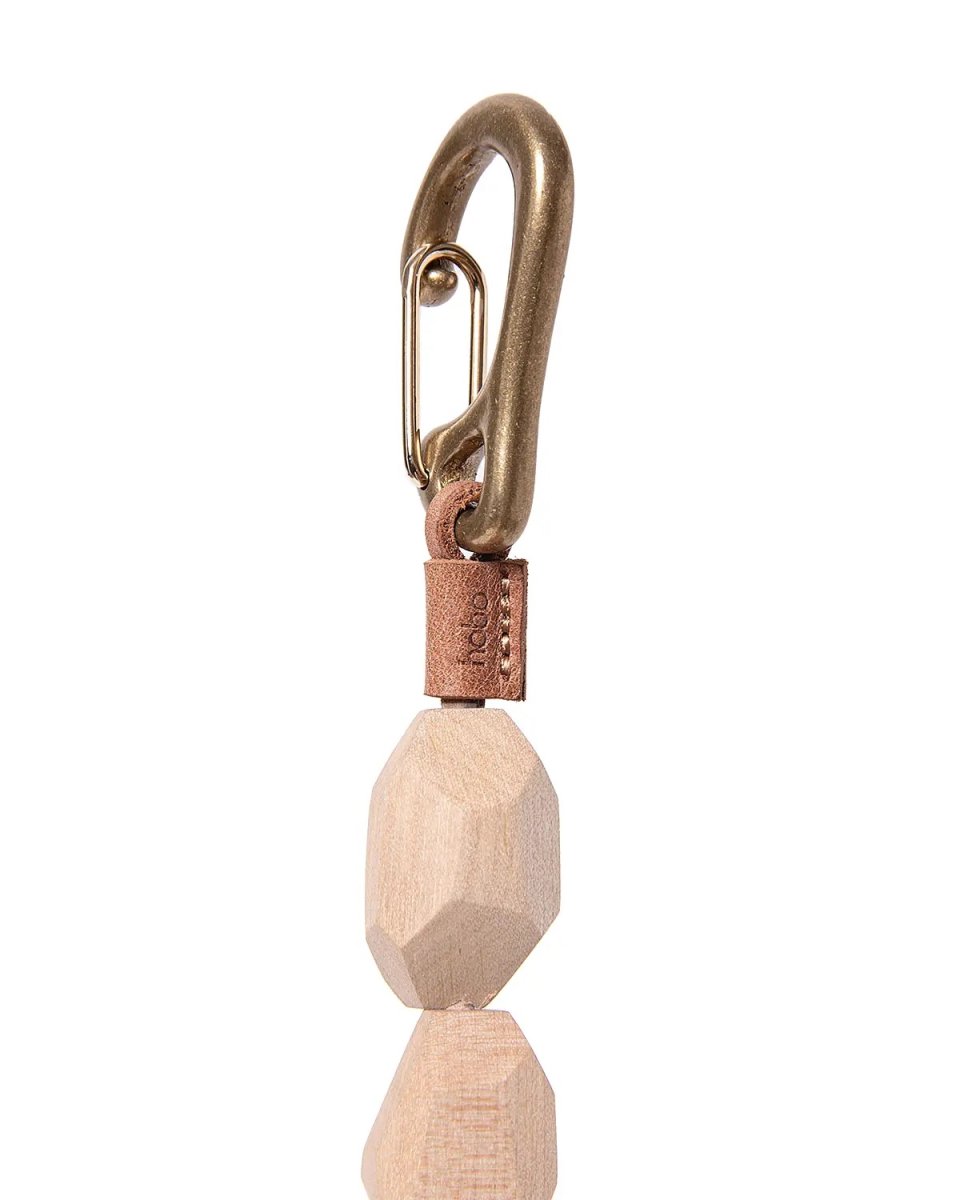 画像3: hobo  GEOMETRIC WOOD BEADS KEY RING with BRASS (3)