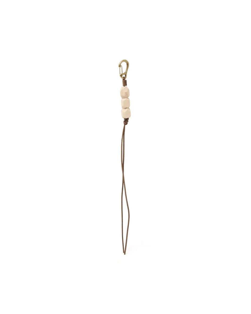 画像1: hobo  GEOMETRIC WOOD BEADS KEY RING with BRASS (1)
