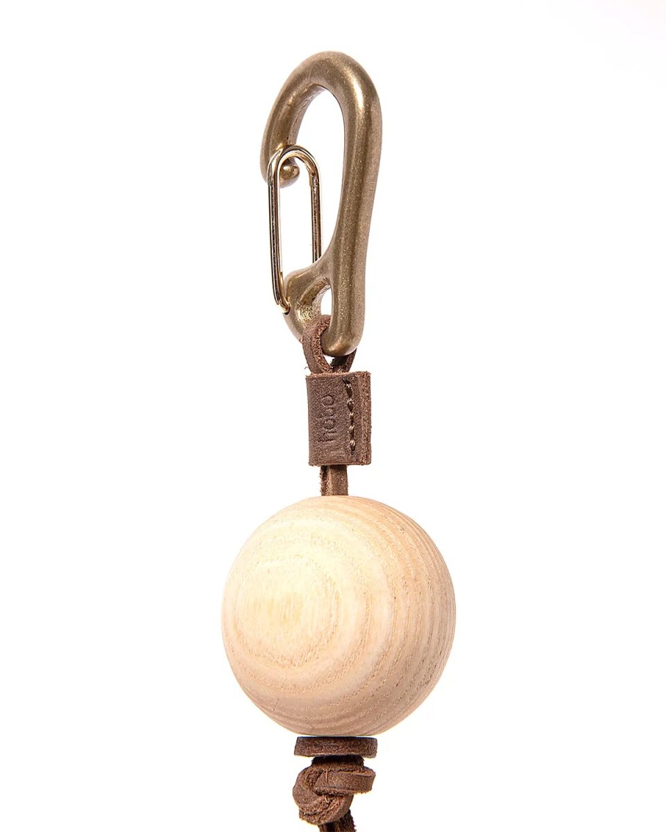 画像2: hobo  ROUND WOOD BEADS KEY RING with BRASS (2)